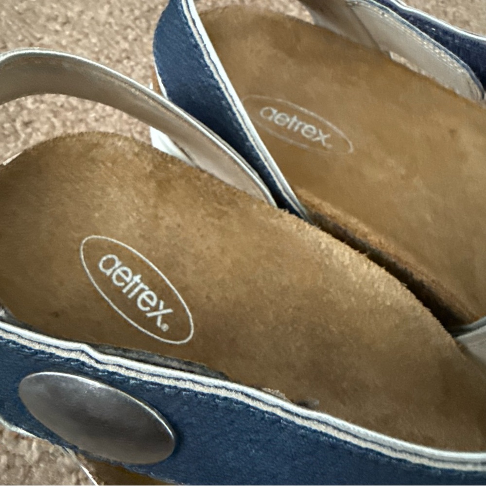 Aetrex Camilla Adjustable Strap Leather Sandals Orthotic Comfort Shoes - Picture 4 of 11